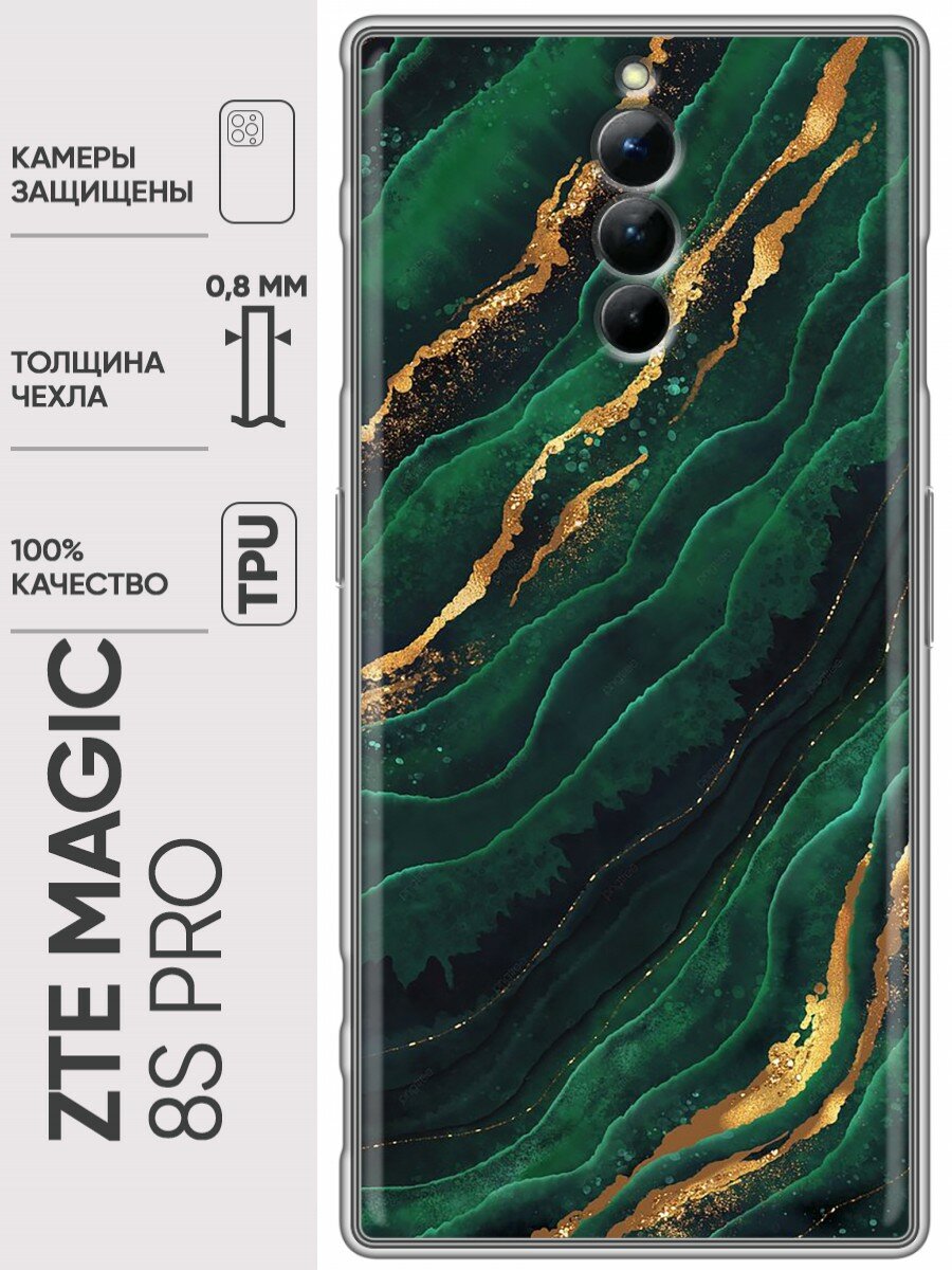фото Дизайнерский силиконовый чехол для ЗТЕ Ред Мэджик 8С Про / ZTE Nubia Red Magic 8S Pro Корги на скейте