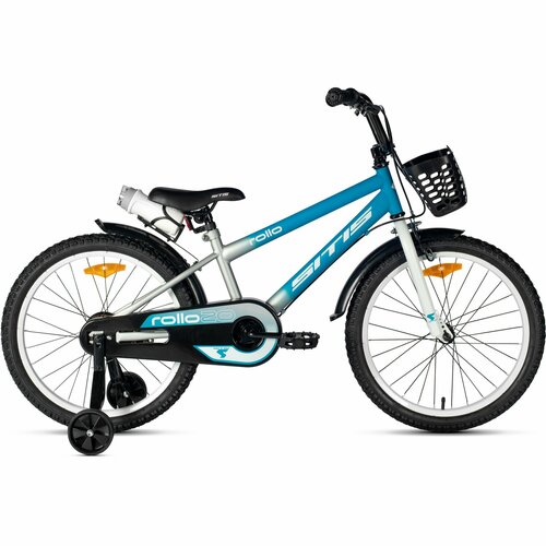Велосипед детский городской SITIS ROLLO 20 2024 для детей от 6 лет до 8 лет стальная рама с защитой цепи флягой корзиной 1 ск барабанный тормоза зеленыйсерый цвет рост 120-135 см 15767₽
