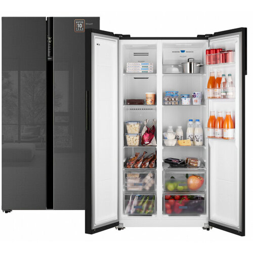 Холодильник side by side Weissgauff Wsbs 600 NoFrost Inverter Inox Glass