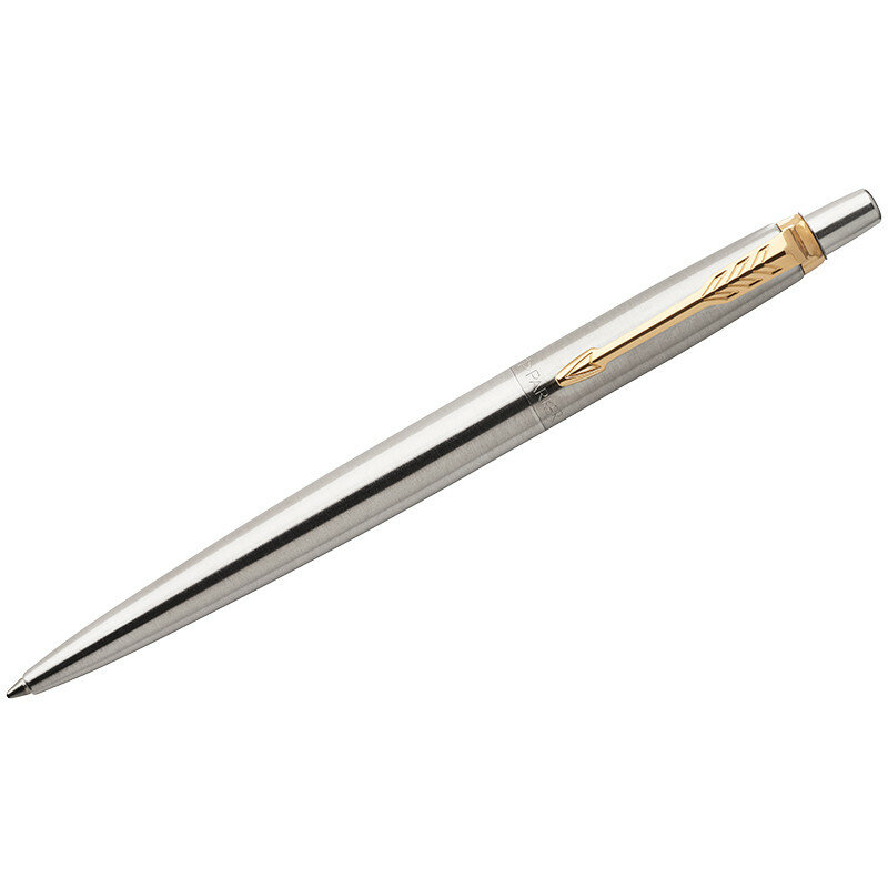 Ручка гелевая Parker "Jotter Stainless Steel GT" черная, 0,7мм, кнопочный механизм, подарочная упаковка, 252831