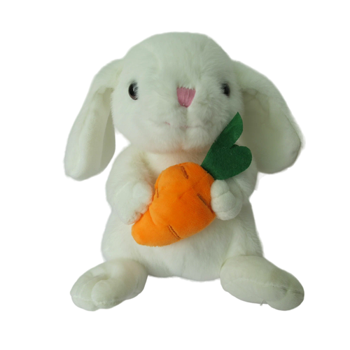 Белый зайчик с морковкой мягкая игрушка 23 см 770₽