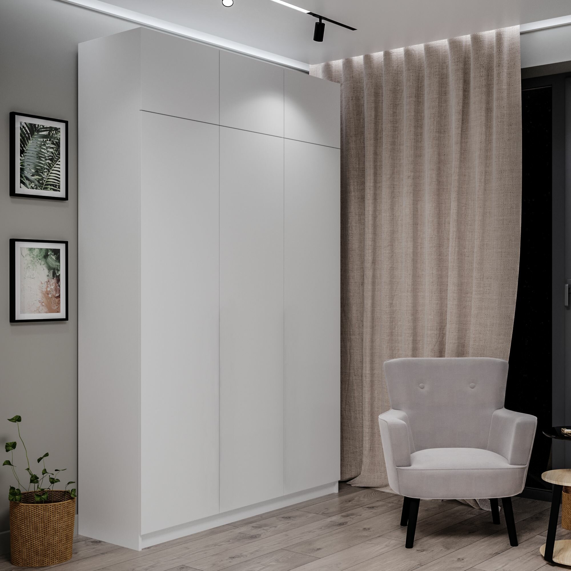 фото Шкаф распашной Фарелл 52 детский, ЛДСП Белый матовый, 120х50х260 см