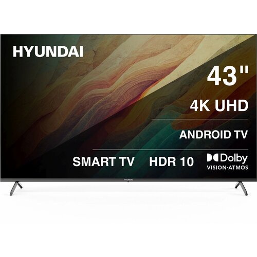 HYUNDAI Телевизор LED Hyundai 43 H-LED43BU7009 Android TV Frameless черныйчерный 4K Ultra HD 60Hz MEMC DVB-T DVB-T2 DVB-C DVB-S DVB-S2 USB WiFi Smart TV H-LED43BU7009 28000₽