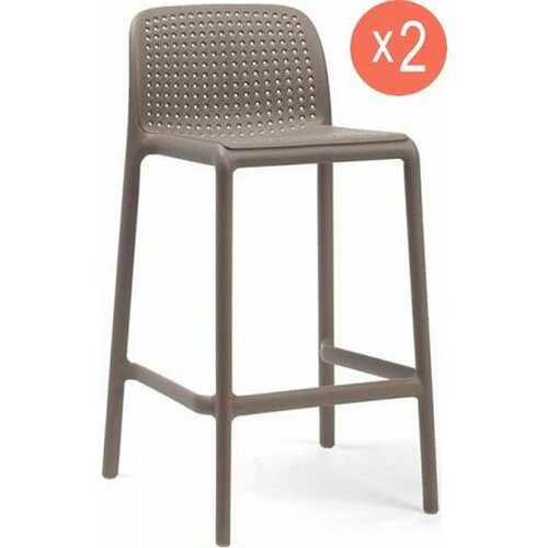 Комплект из 2-х полубарных стульев NARDI Lido Mini со спинкой для кухни усиленный пластик цвет тортора 23120₽