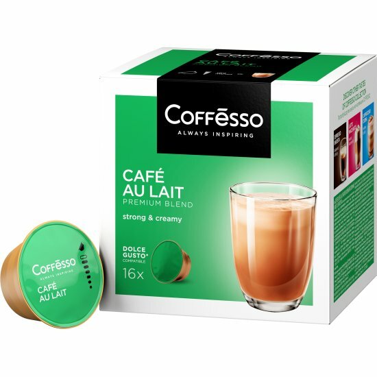 Кофе в капсулах Coffesso "Cafe au Lait" 16 шт по 5,5 г (для кофемашин Dolce Gusto) — фото 1
