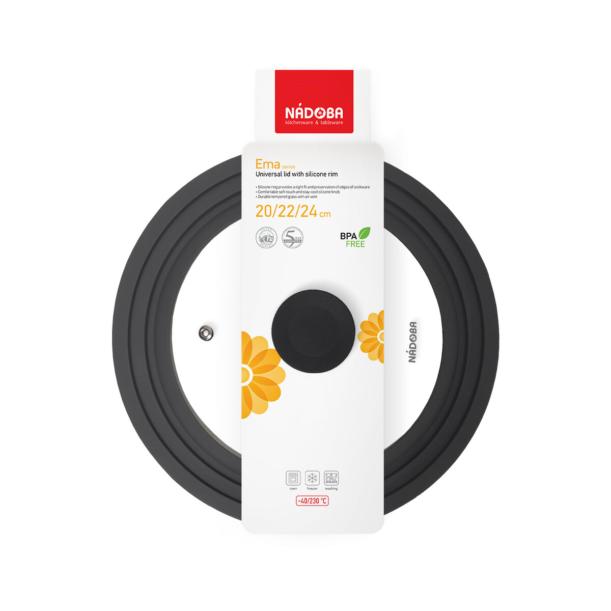Универсальная крышка мультиразмерная, NADOBA, EMA, 20/22/24 см — фото 1