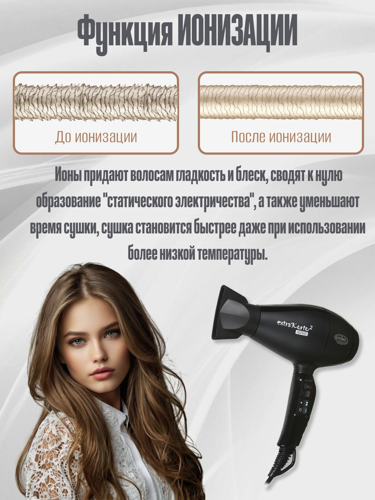 Фен Coifin EK2 R Extra Korto 2 Ionic — фото 1