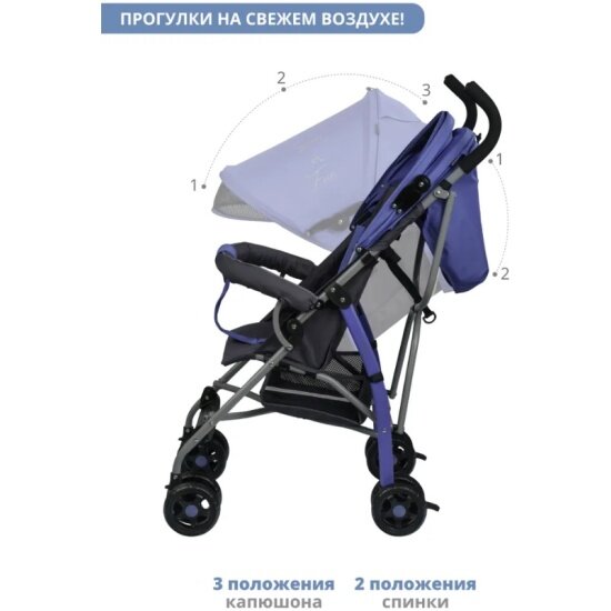 Прогулочная коляска Indigo B805 BONO синий — фото 1