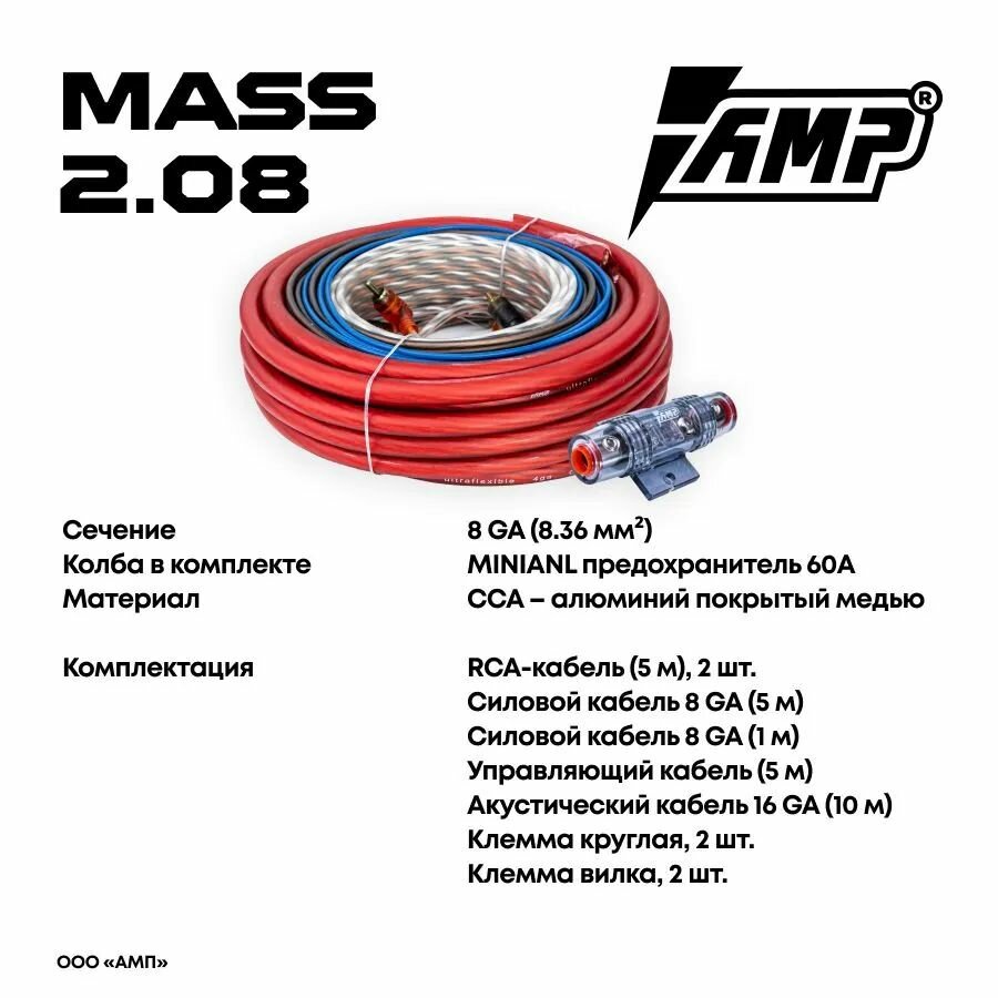 Усилитель автомобильный AMP RAID 1.500, с установочным комплектом, 1 канал — фото 1