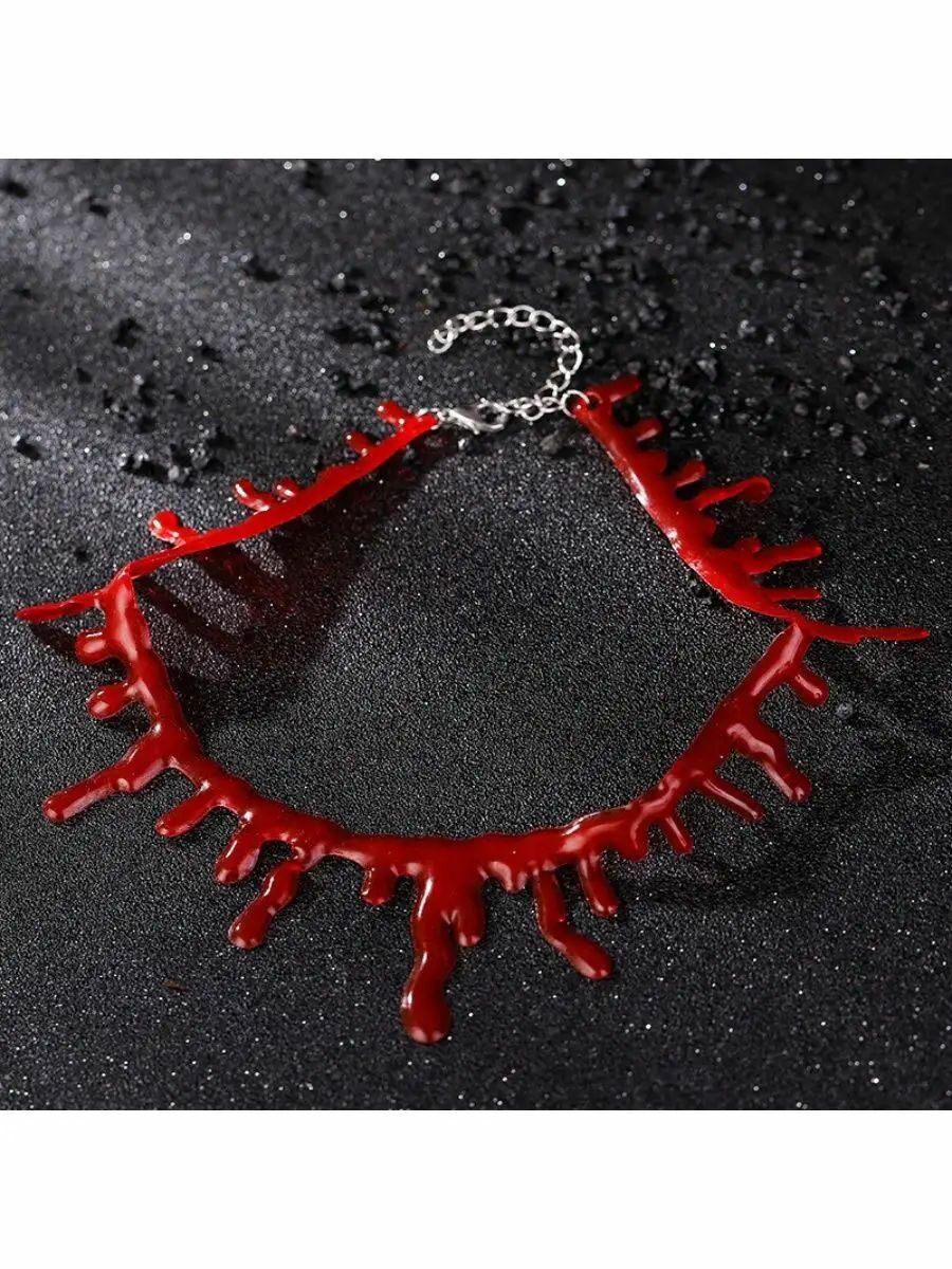 Ожерелье Anshery "кровь", для Хэллоуина, регулируемая застежка, 30см — фото 1