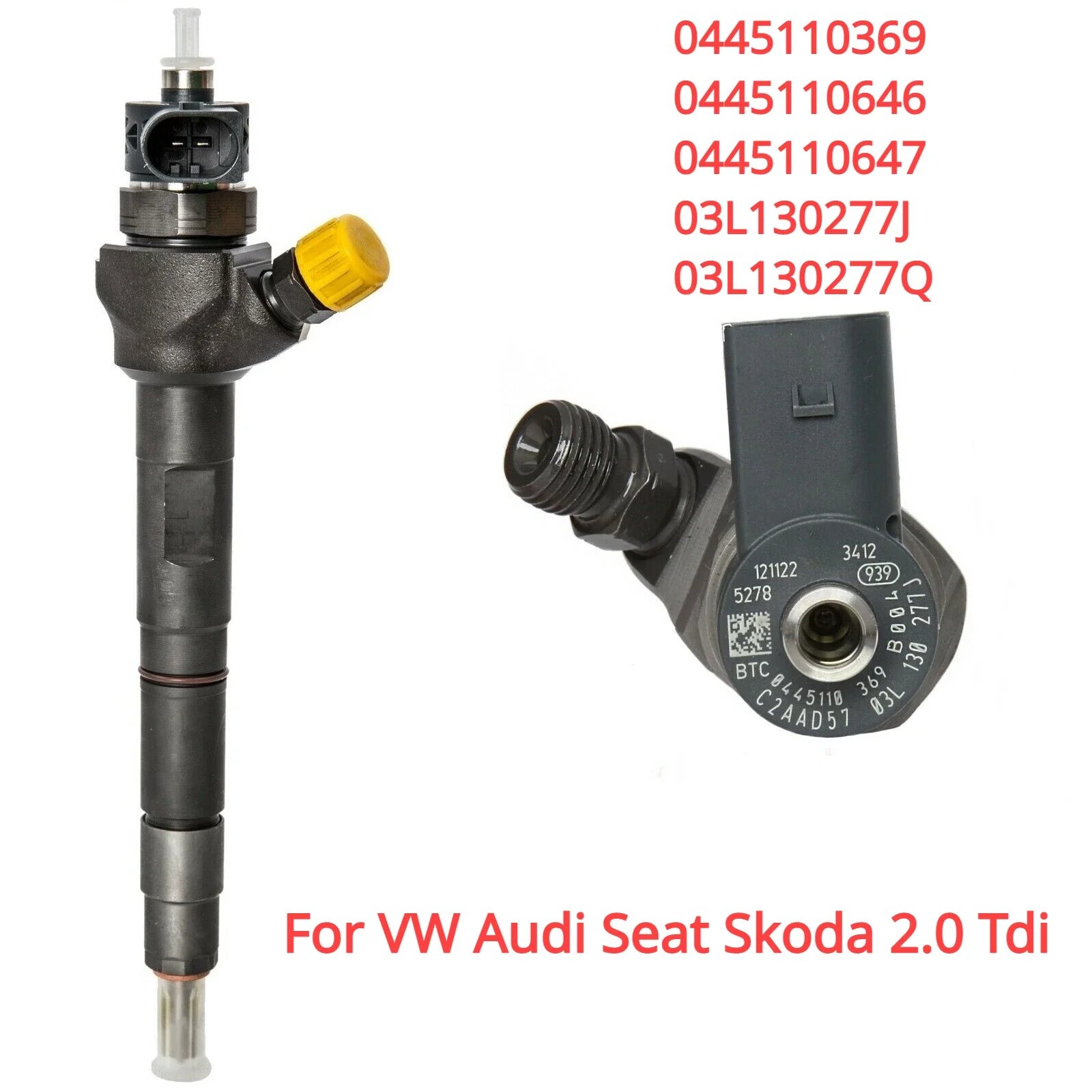 Форсунка дизельного топлива 0445110369 03L130277J 03L130277Q для VW Amarok Audi Seat 03L130277Q