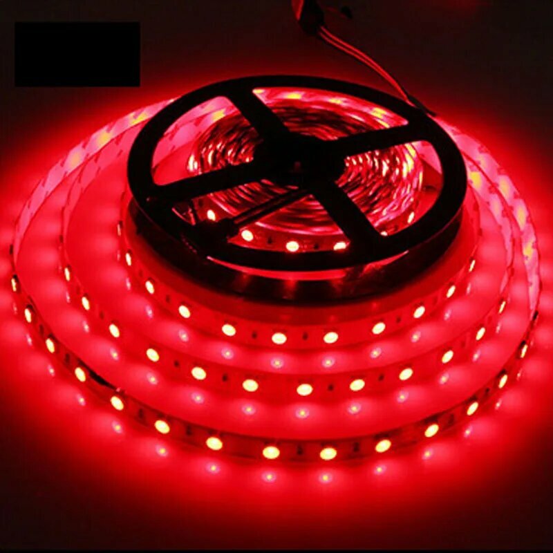 Водонепроницаемая светодиодная лента HugSunLight 12В теплый белый 60 LED/м 1-5 м Красный Red 2835smd 60leds 1 м Waterproof IP65