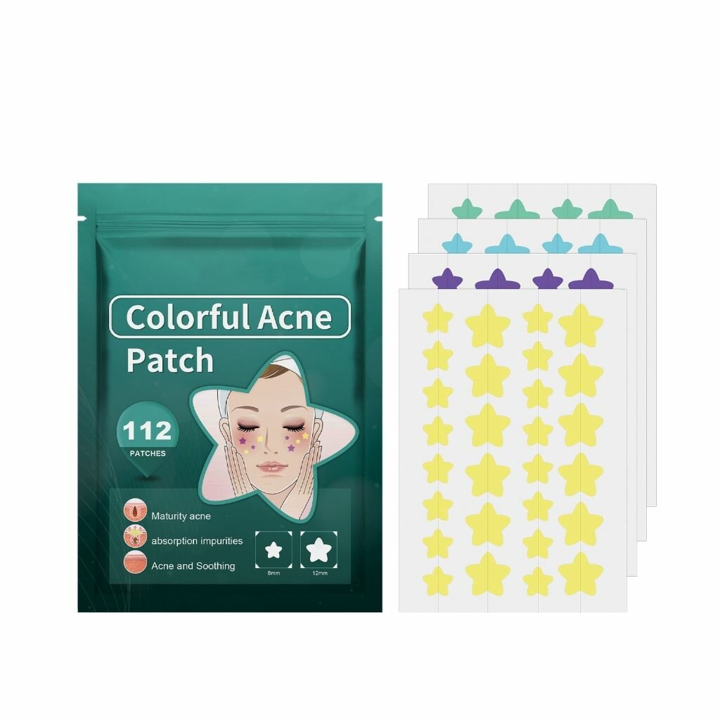 Applying hydrocolloid acne patches on skin