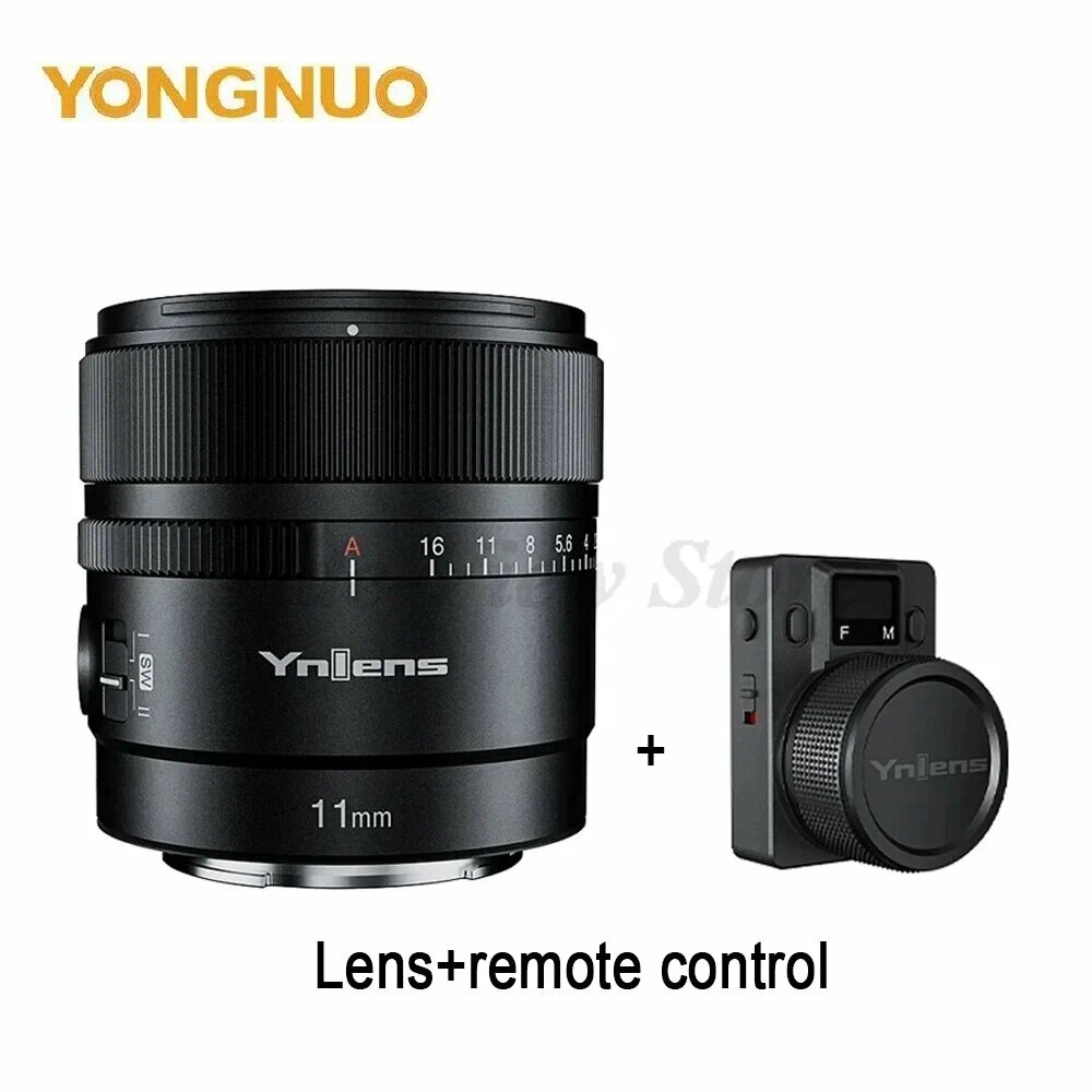 Объектив YONGNUO YN11мм F1.8S, для Sony A6300/A6400/NEX7, с дистанционным управлением BR-L1, коробки запаянная
