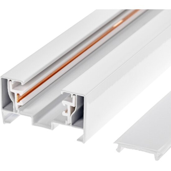 Шинопровод однофазный Ritter Artline с питанием и заглушкой 1 м алюминий/медь с держателями с пластиковой планкой белый 59783 8