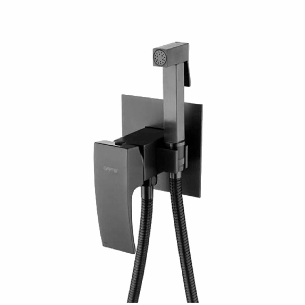 Смеситель с гигиеническим душем встраиваемый Gappo G7207-9, латунь цвет оружейная сталь