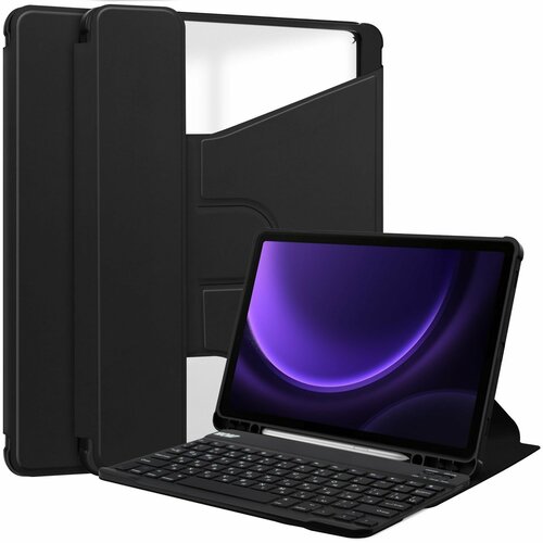 фото Чехол для samsung galaxy tab s9 / s9 fe 11" (2023) с клавиатурой черный woap
