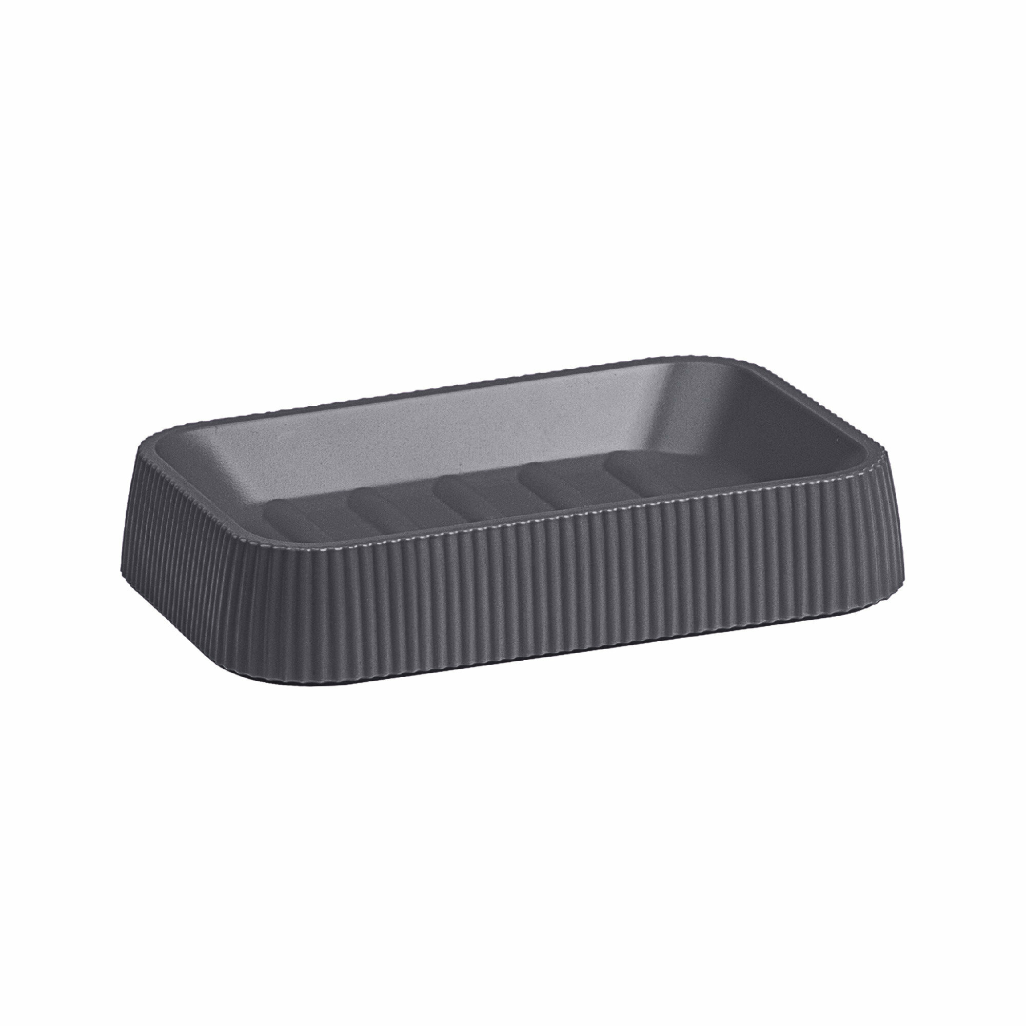 Мыльница Fixsen Fog Gray серая матовая пластик 2.5 см x 13.2 см