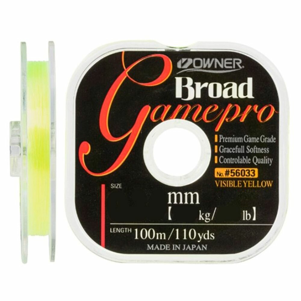 OWNER Леска Broad Game Pro yellow 100м 0,24мм 4,35кг
