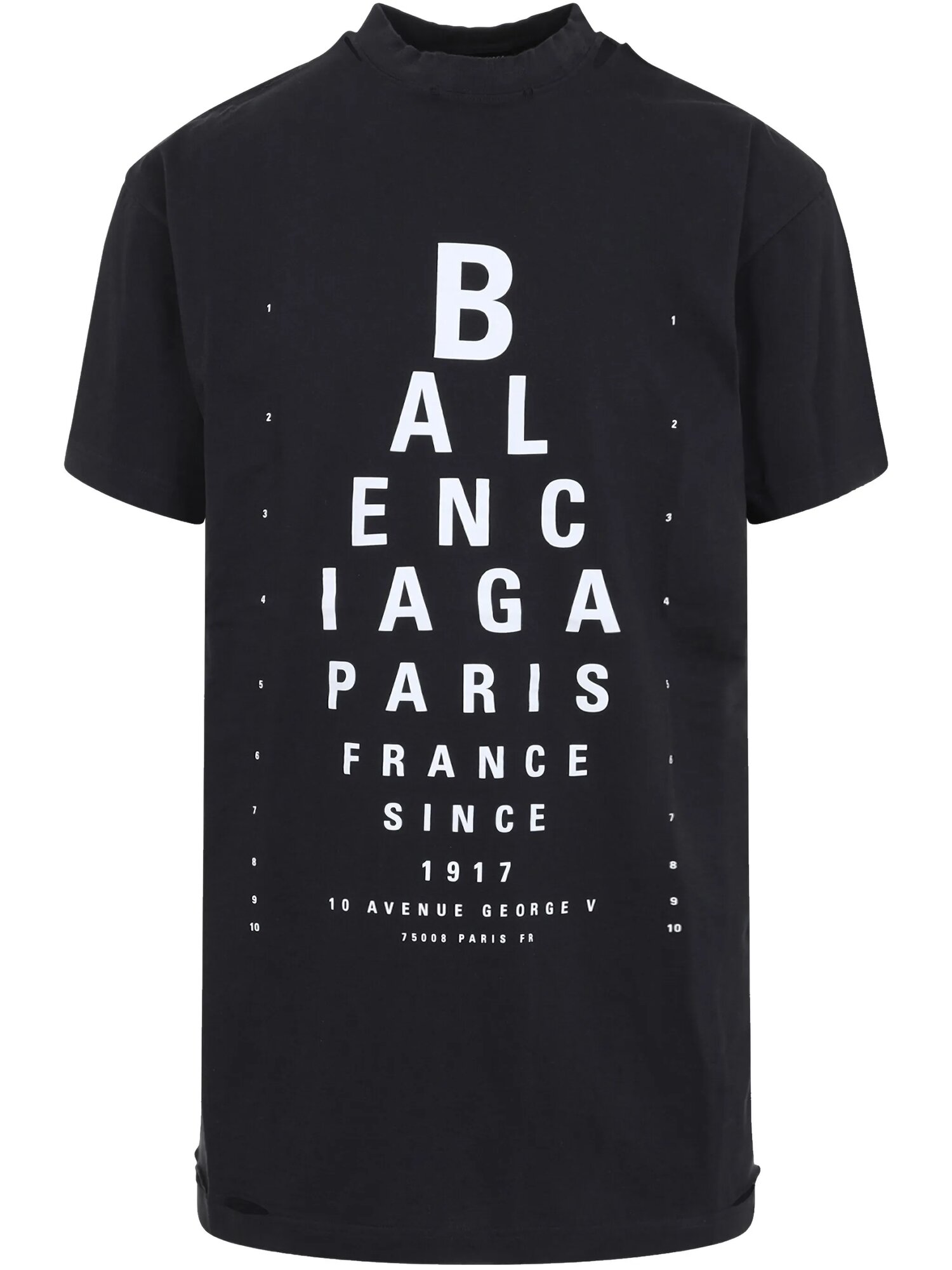 Футболка BALENCIAGA, размер 1 NUM, черный