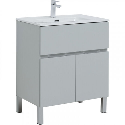 Тумба под раковину Aquanet Алвита new 70 напольная 1 ящ 2 дв. цв. серый (303899)