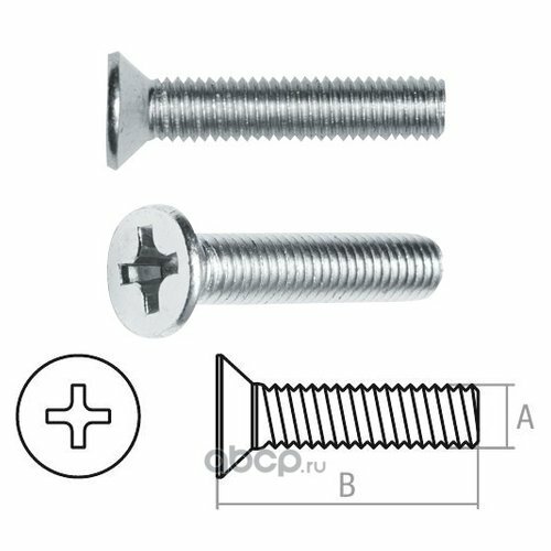 Винт М4х30 мм потай. головка цинк DIN 965 (1000 шт в карт. уп.) STARFIX SMC3468361000