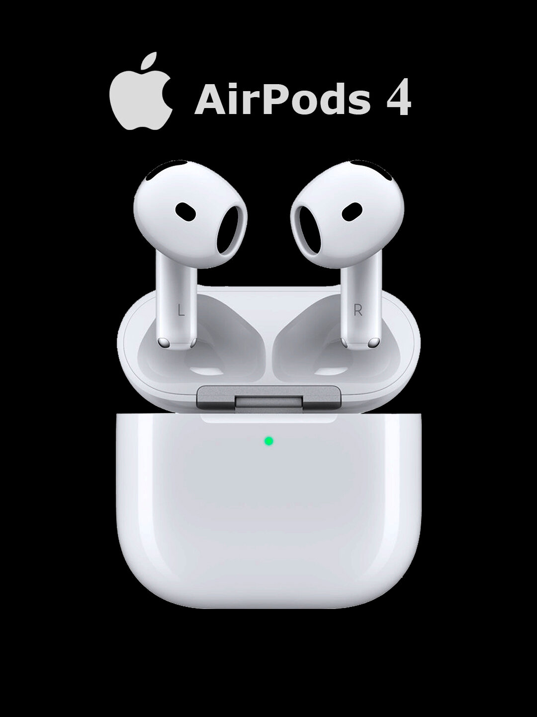 Наушники Apple AirPods 4, беспроводные, влагозащищенные, белый, copy — фото 1