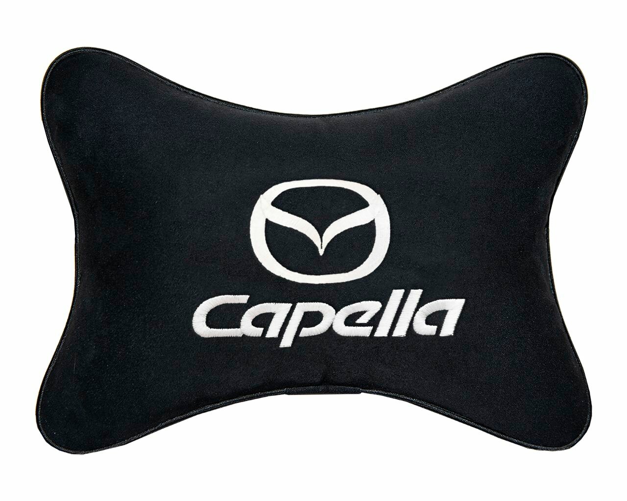 Подушка автомобильная на подголовник черная алькантара MAZDA Capella