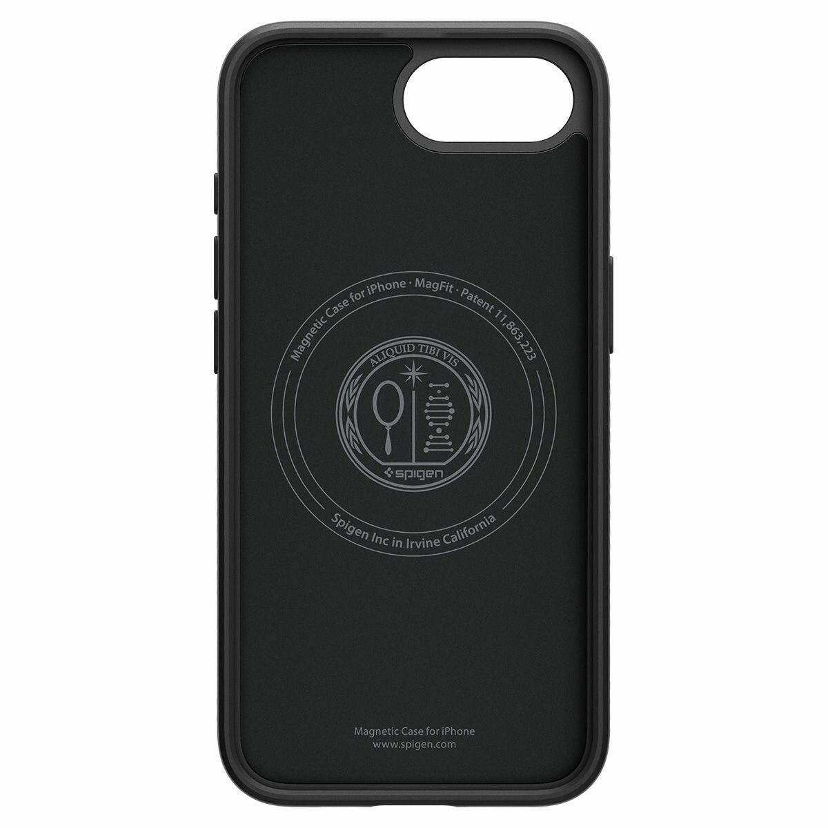 Чехол Spigen на iPhone 16e (ACS09151) Liquid Air MagSafe / Спиген чехол для Айфон 16е Матовый чёрный — фото 1
