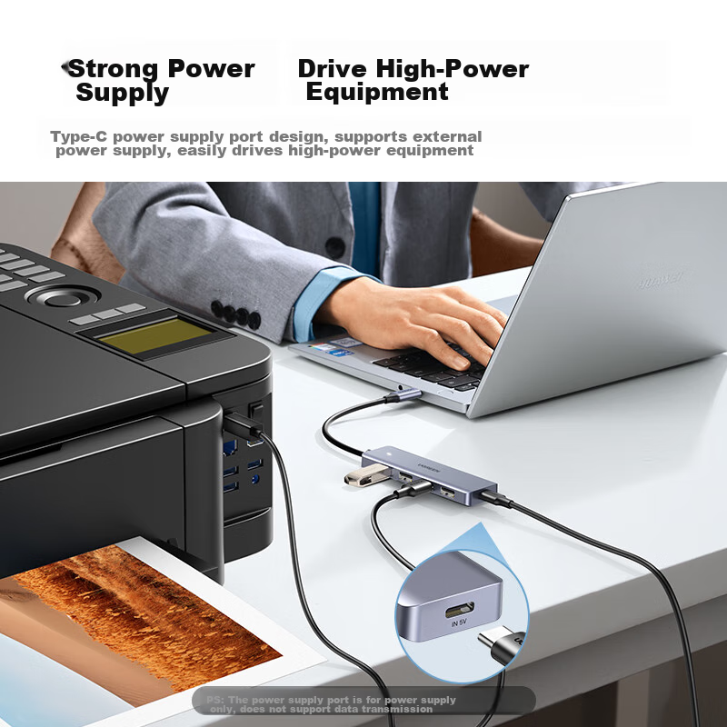 Lulian Type-C Expansion Dock 3.0 Hub, High-Speed 4-Port Converter, Compatible with Apple MacBook, Huawei Laptops, IPad — фото 1