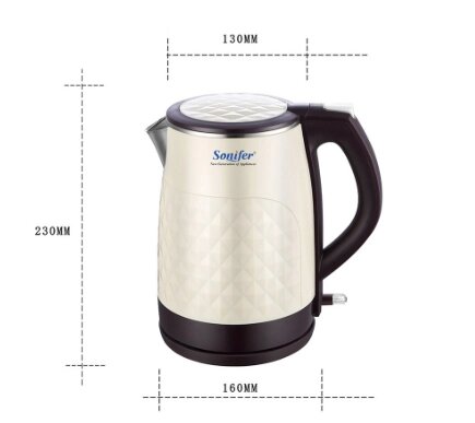 Чайник Sonifer SF-2025, металл/пластик, 1.8 л, блокировка без воды — фото 1