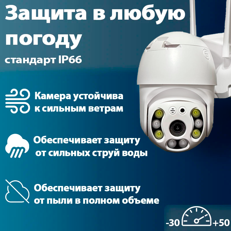 Камера видеонаблюдения WIFI с ночным режимом/FULLHD/ ДАТЧИК ДВИЖЕНИЯ — фото 1