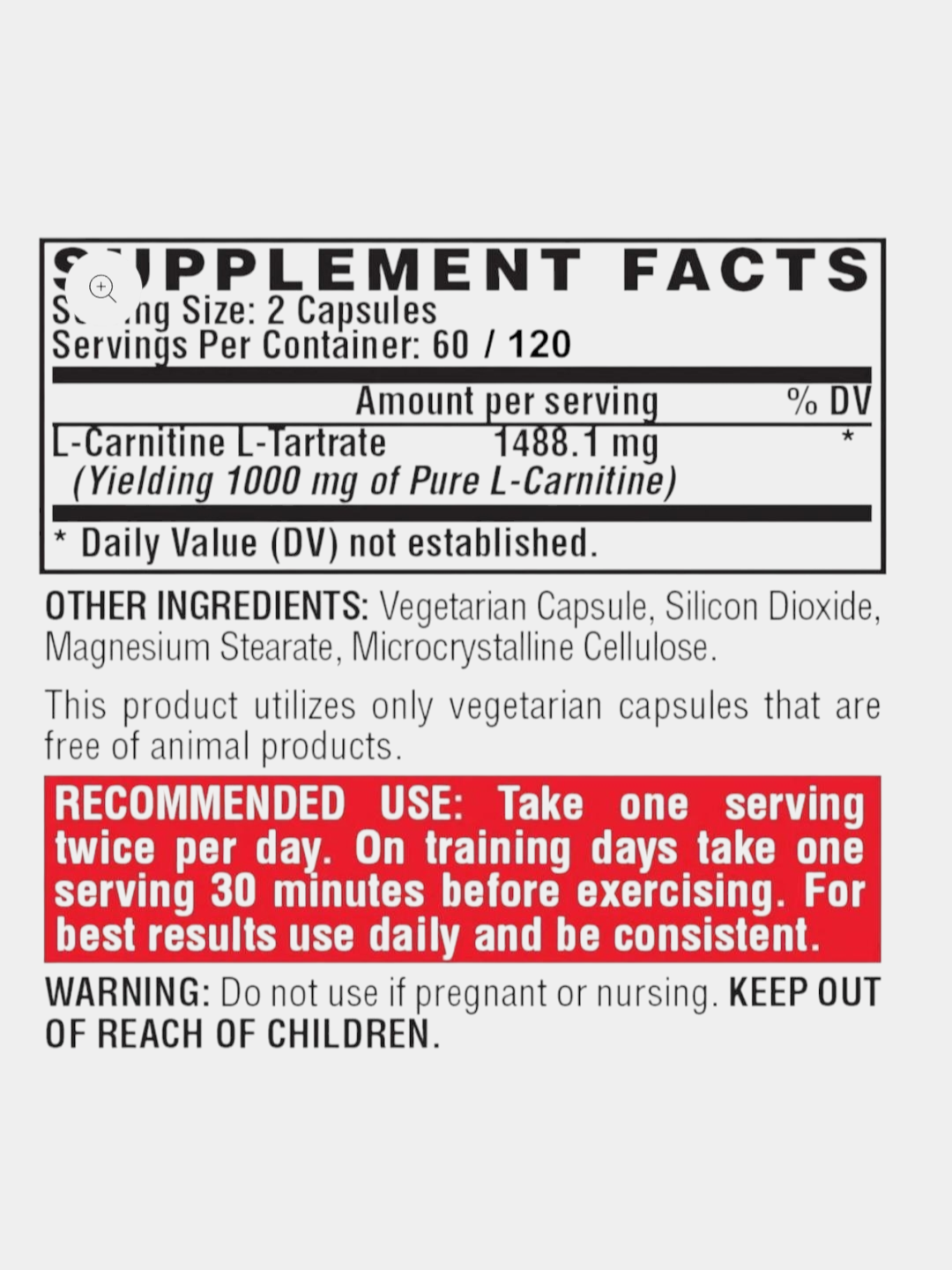 L-Carnitine, карнитин 1000 мг, 120 капсул США — фото 1