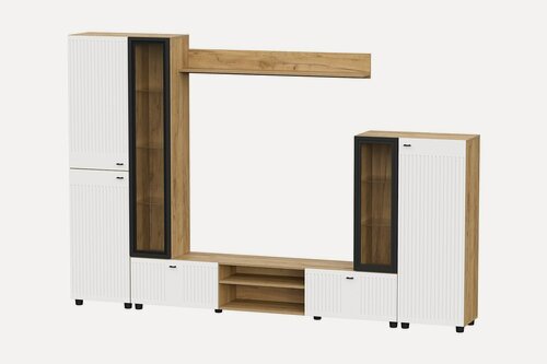 Изображение товара Центральная секция шкаф Барселона, 280,1х187х35,2 см, цвет белый