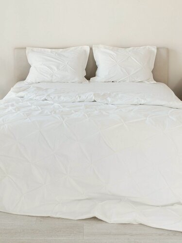 Изображение товара Постельное белье 2 сп Тромлен/TRUBBTÅG, поплин, пододеяльник 200 х 200, наволочки 50x70 (2 шт), Feresa Hygge аналог Икеа