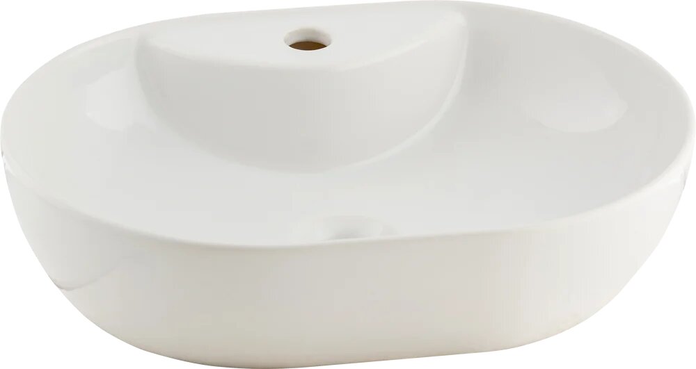 Накладная раковина Seramiksan Alto 50 фаянсовая раковина для ванной 50 см овальная белая