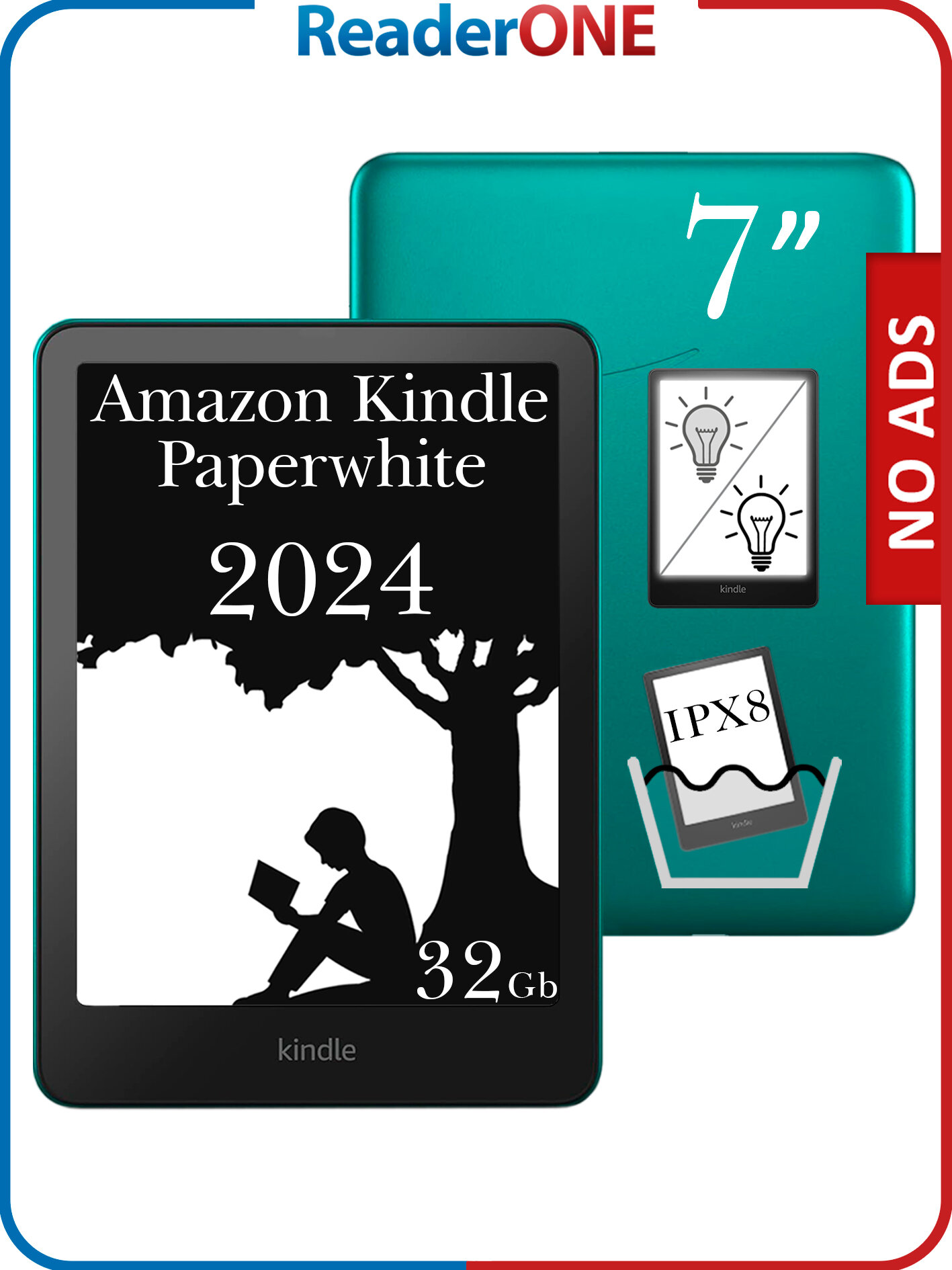 Электронная книга Amazon Kindle PaperWhite 12 Gen 2024 32Gb Signature Edition, Metallic Jade