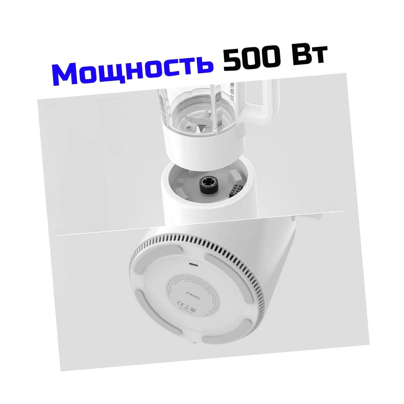 Блендеры Портативные Xiaomi Блендер умный Xiaomi Блендер-Pro (EU-220В) белый (BHR07QSEU). Блендер домашний для коктейлей. Возможность подогрева пищи. Защита от перегрузки.
