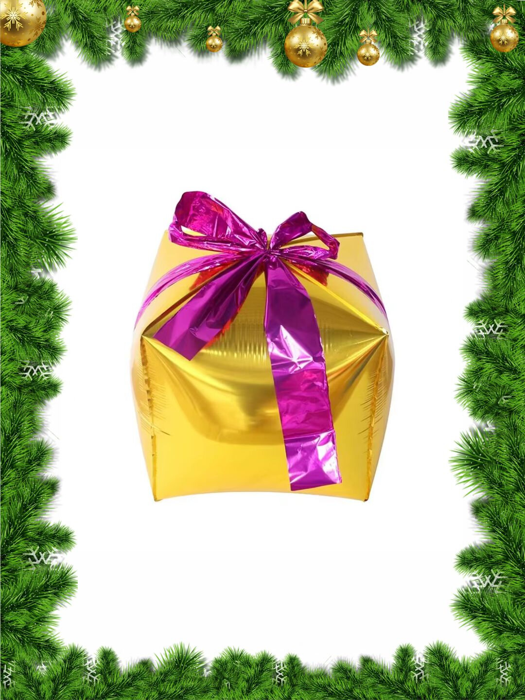 Новогодние украшения, воздушные шары, Олени, Дед Мороз - Бежевый