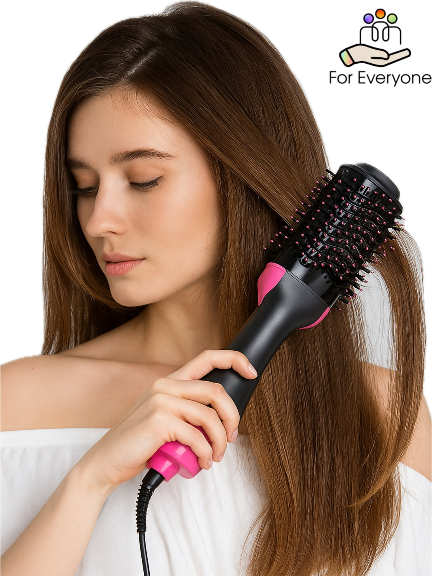Фен-щетка для волос / Расческа с ионизацией One Step Фен-щётка (расчёска-фен) для волос Hair Dryer 3 в 1