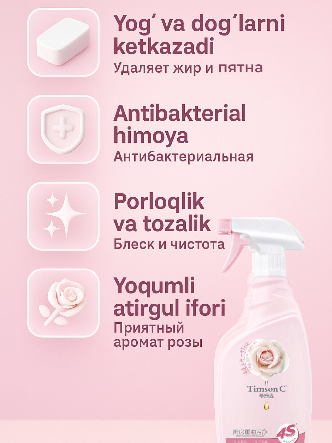 Чистящее средство "Антижир" Timson C, для кухонных плит, 500мл — фото 1