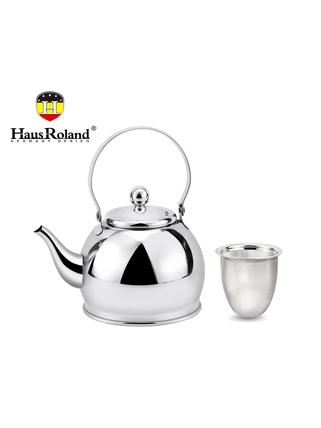 Чайник HausRoland из нержавеющей стали — 1 литр, с инфузером