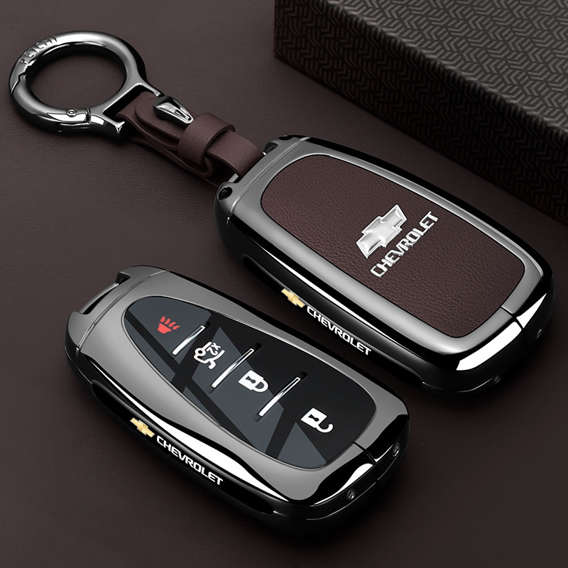 Чехол для ключей Chevrolet Malibu XL, Trailblazer, Trax, Volt, Equinox - Металлический ободок-застежка, теплый