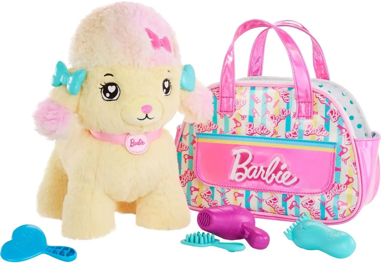 Интерактивная мягкая игрушка Mattel Barbie hairstylist pet adventure HPJ43, 25 см, разноцветный