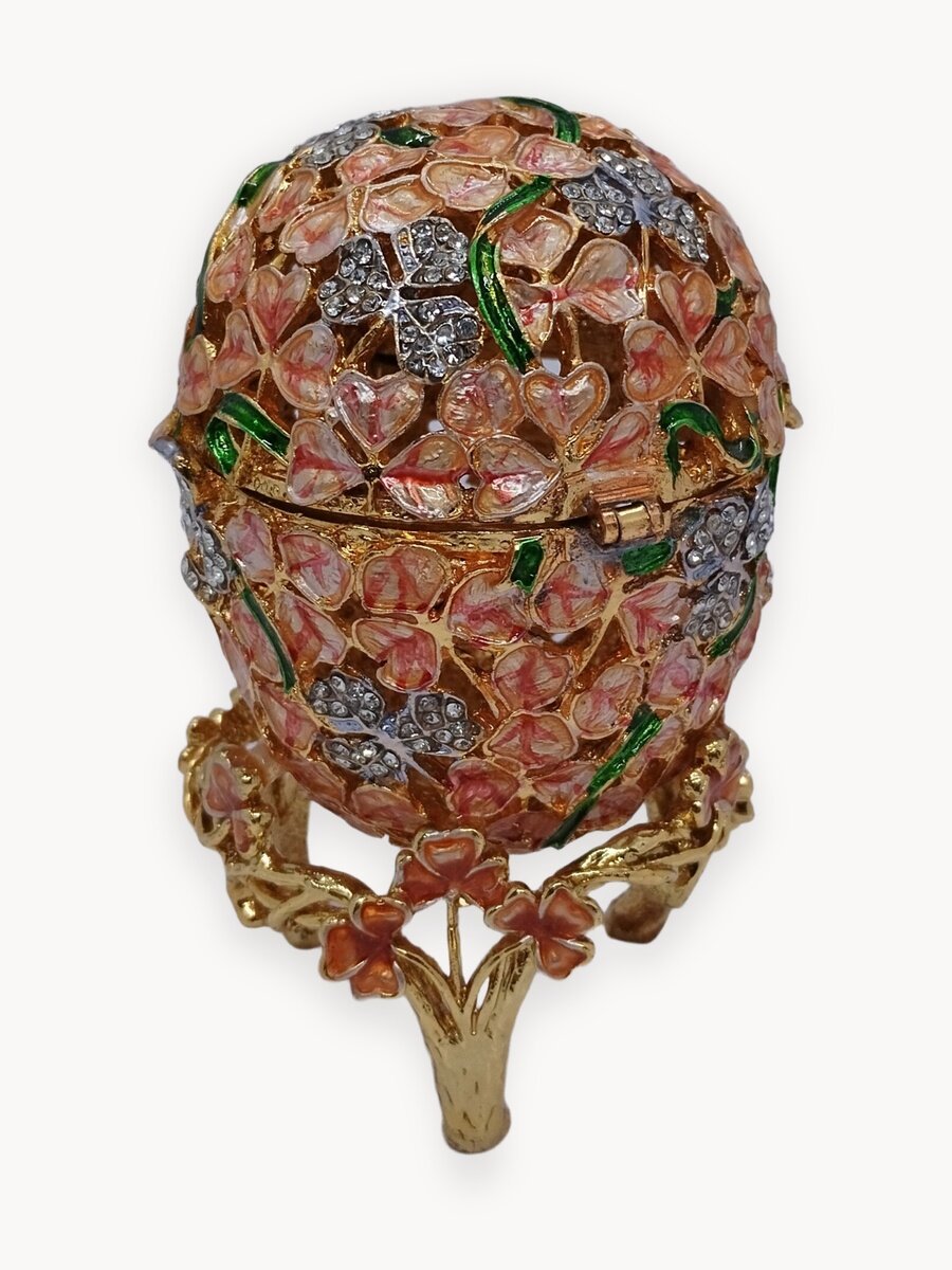 Яйцо Фаберже "Клевер", розовое, 535 арт.