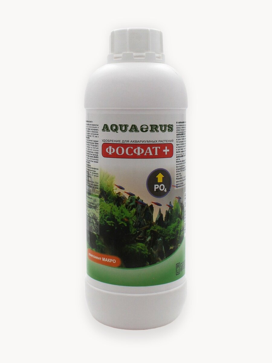Удобрение для растений в аквариуме AQUAERUS Фосфат+, для повышения уровня фосфата в аквариуме, 1 литр