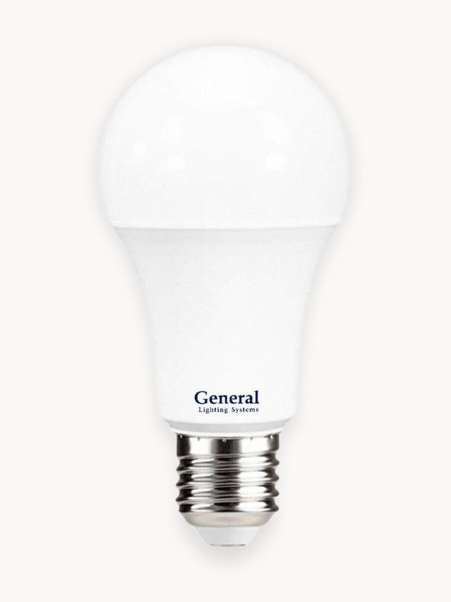 Лампочка светодиодная Е27, 10 Вт, 750 Лм, колба - груша, дневной белый свет - 4000К, 4 штуки, TM General