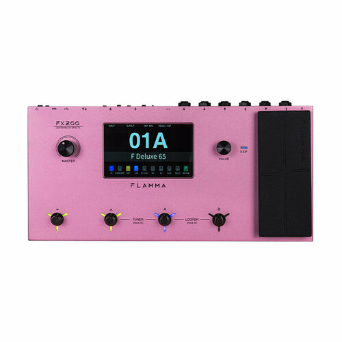 Flamma FX200 Pink Portable Multi Effects Pedal monoblock effect board package portable handheld guitar effects pedal board pedalboard rockboard case