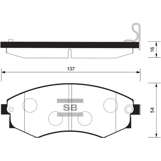 Колодки тормозные передние Sangsin Brake для SSANGYONG MUSSO, KORANDO 95-, 4 шт