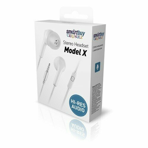 Внутриканальная гарнитура Smartbuy Model X пульт управления микрофон белая SBH-012-X-K 16100₽